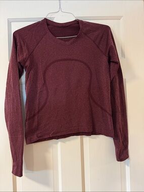 lululemon athletica Long-Sleeve Crew in Deep Wine Shimmer